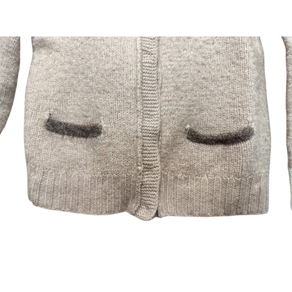 Vintage J.Crew Handknit Fair Isle Cardigan Sweater Women Small Beige Alpaca Blen - Picture 11 of 12